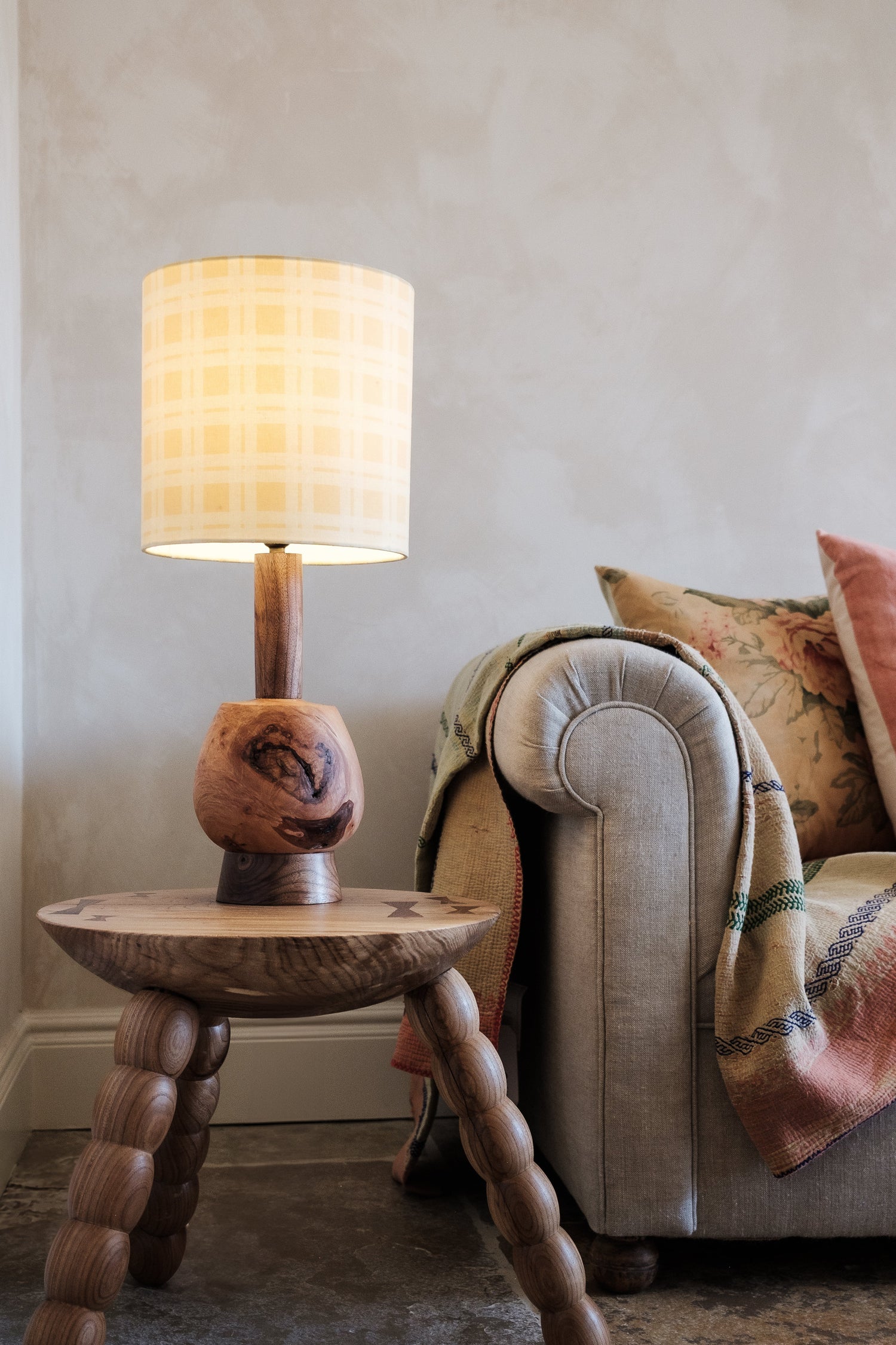 Naturally dyed lampshades