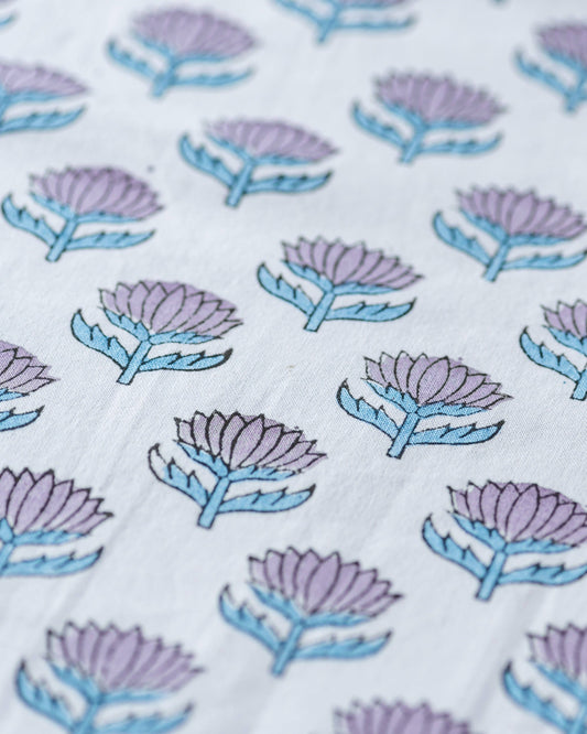 Lotus Flower Lilac set of 6 cotton napkins