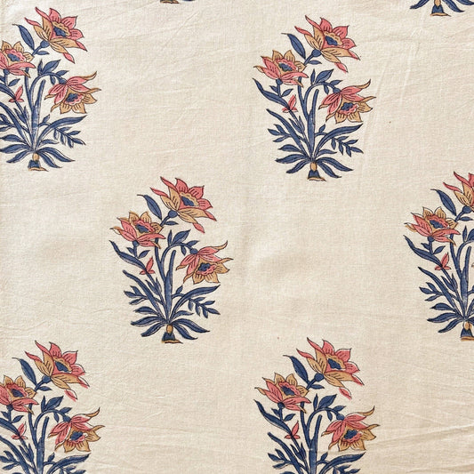 Indigo Stem set of 4 cotton napkins