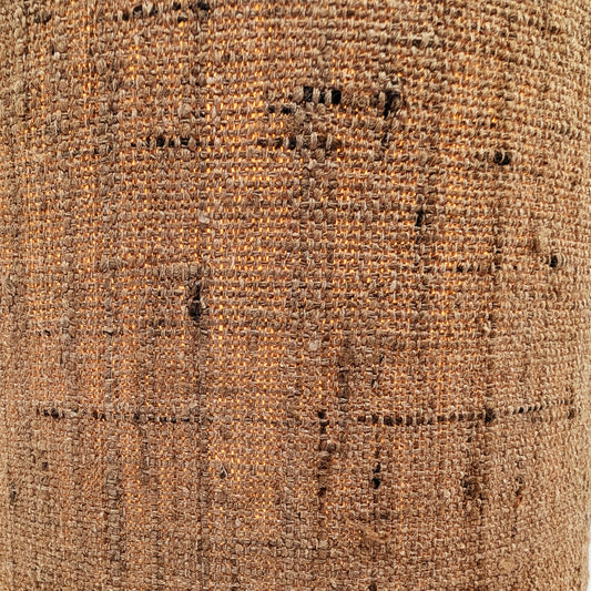 Textured brown silk 20cm drum lampshade dyed with Walnut Bark