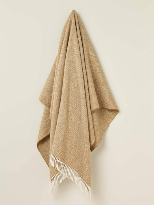 British Wool Herringbone Throw