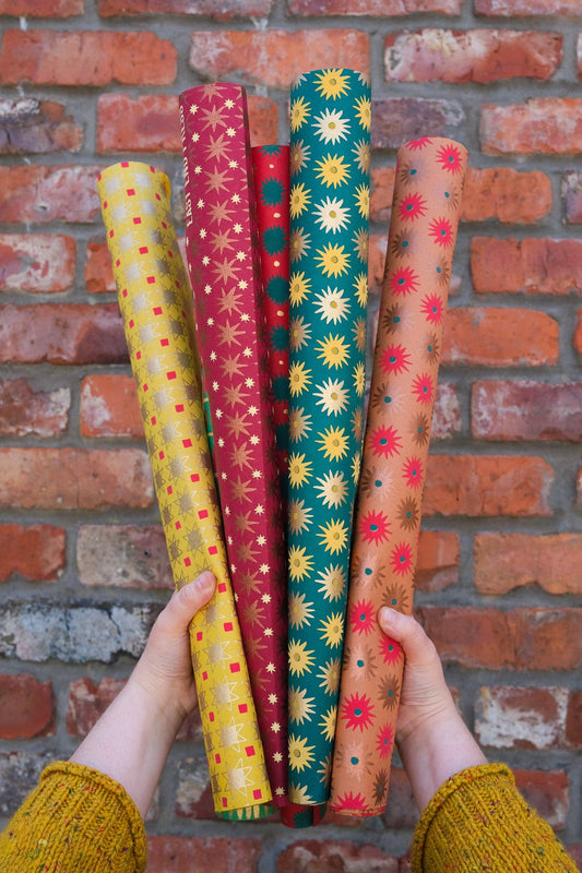 Festive Gift Wrap: Copper Bloom