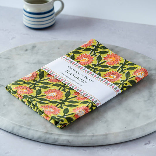 Pressed Petals Amber tea towel