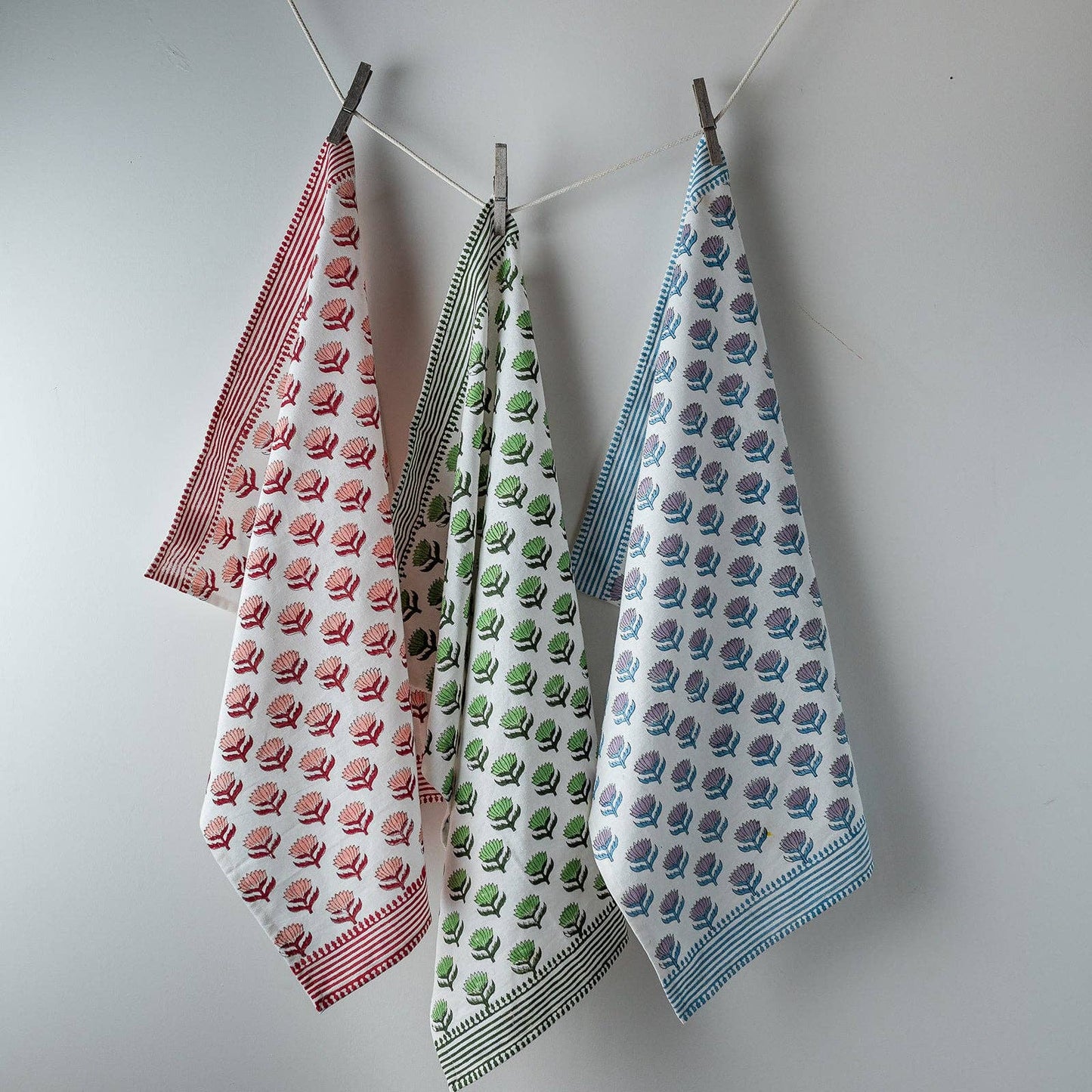 Lotus Flower Cherry Pink tea towel