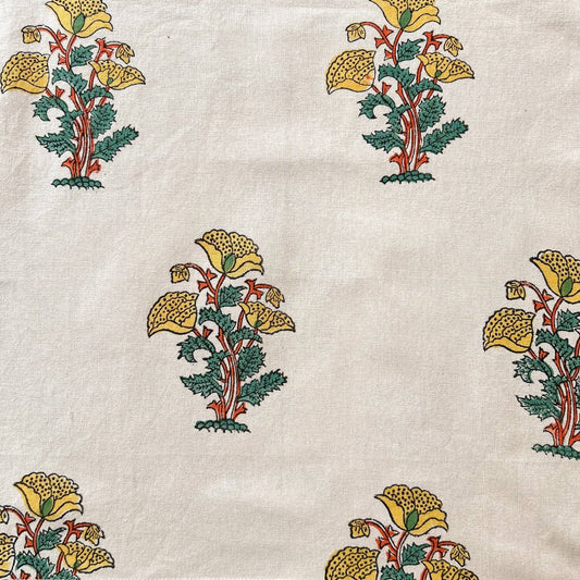 Yellow Flower set of 4 cotton napkins