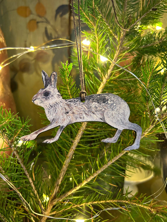Mountain Hare birch plywood decoration