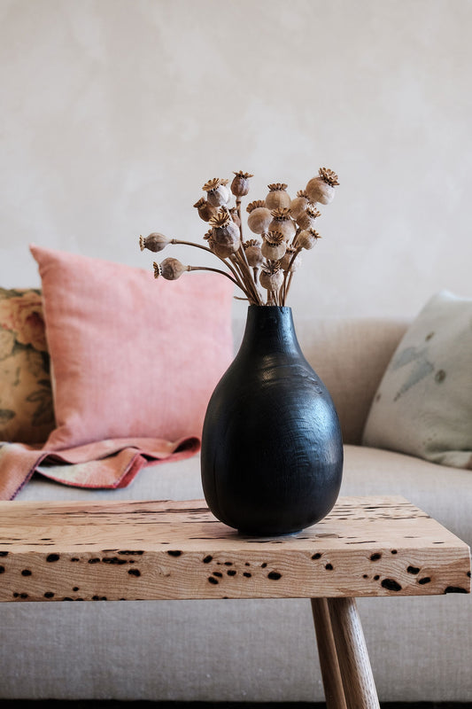 Black Burr Oak Vase