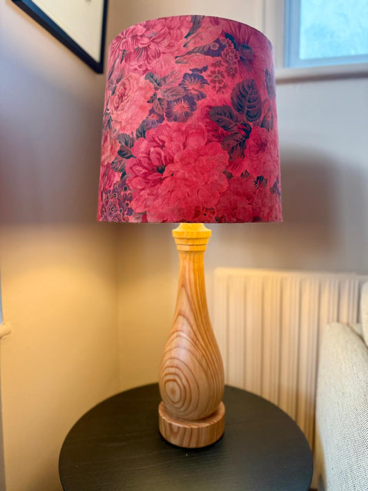 Tall Douglas Fir candlestick table lamp base