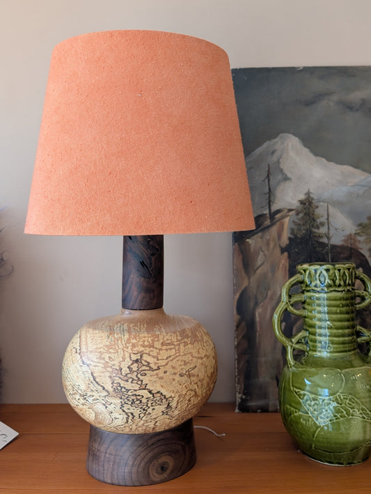 Terracotta 25cm empire lampshade dyed with madder
