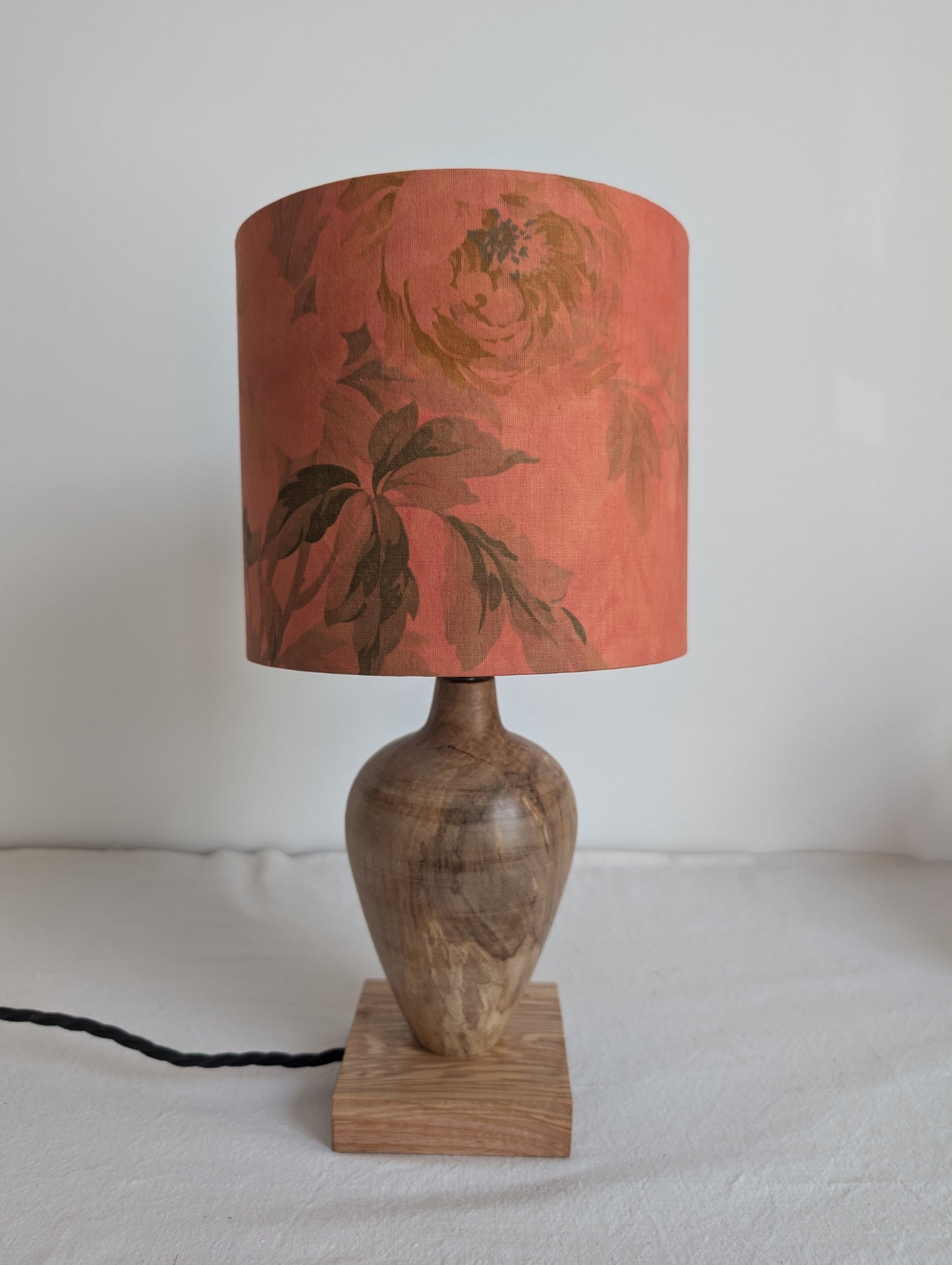 Pink 20cm drum lampshade dyed with madder