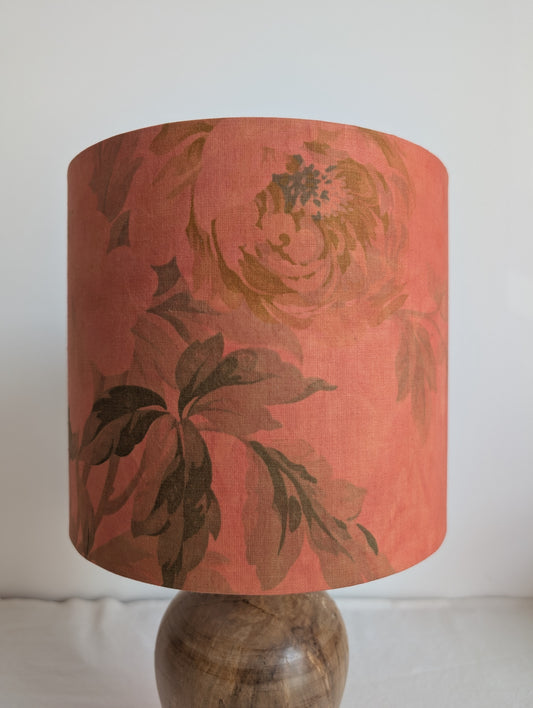 Pink 20cm drum lampshade dyed with madder