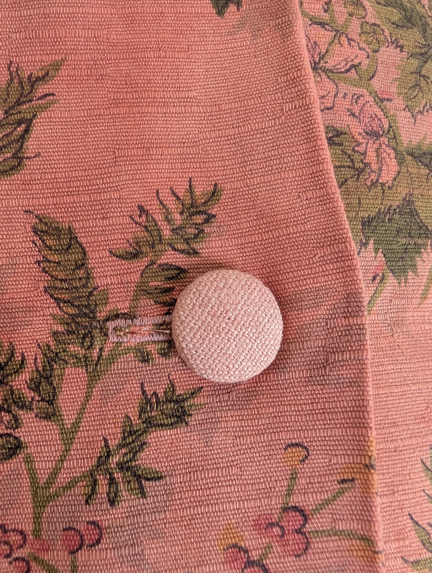 Pink floral cushion dyed with madder