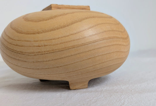 Square Neck Ash Vase with Feet