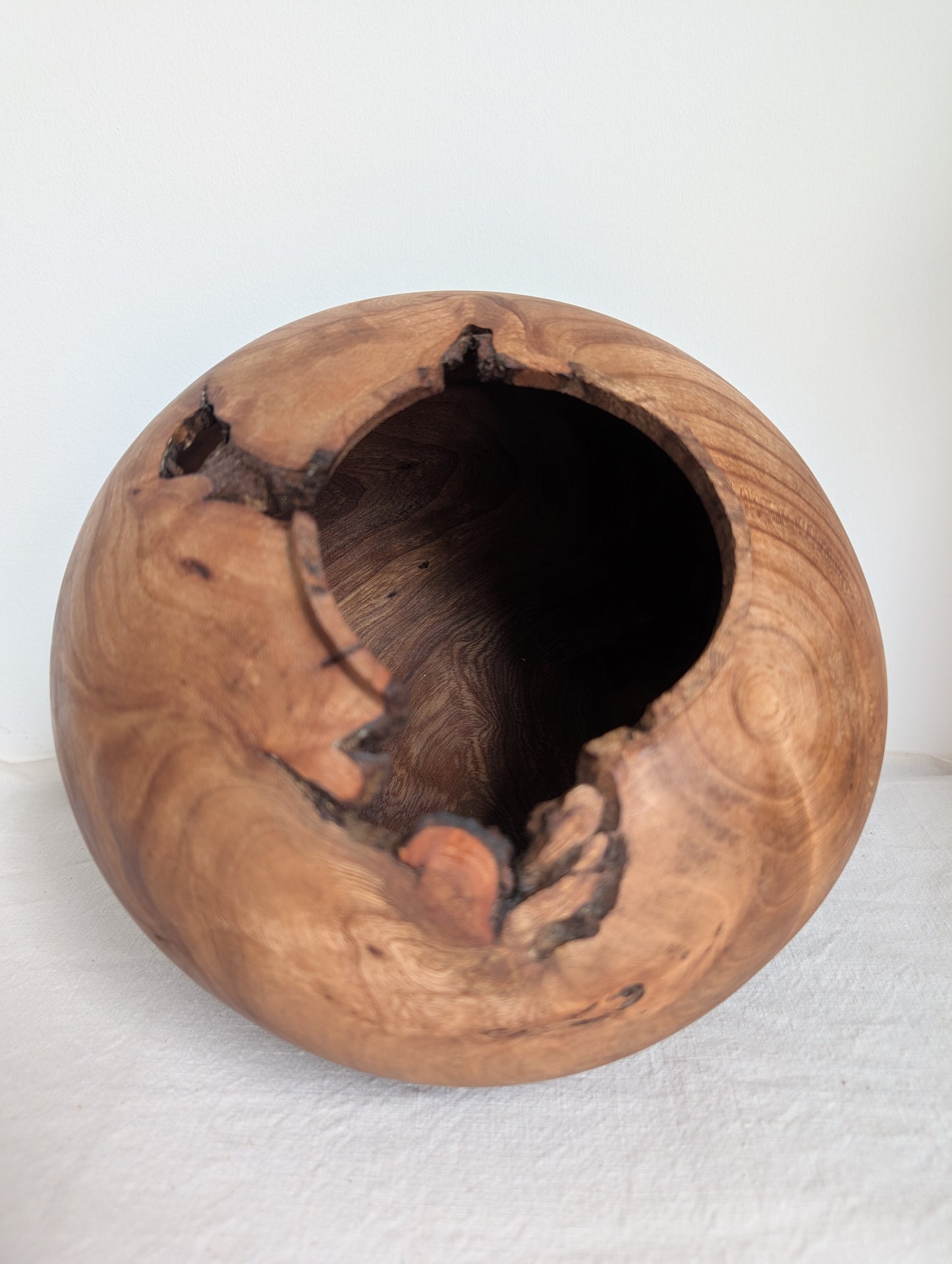 Figured Elm Moon Jar