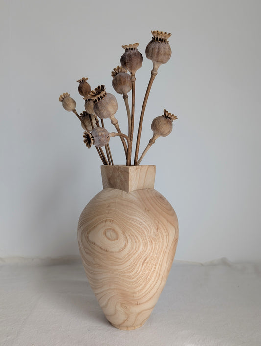 Square Neck Ash Vase