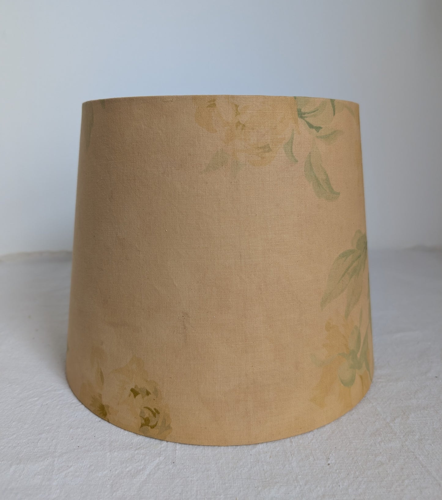 Yellow 25cm empire lampshade dyed with rhubarb root