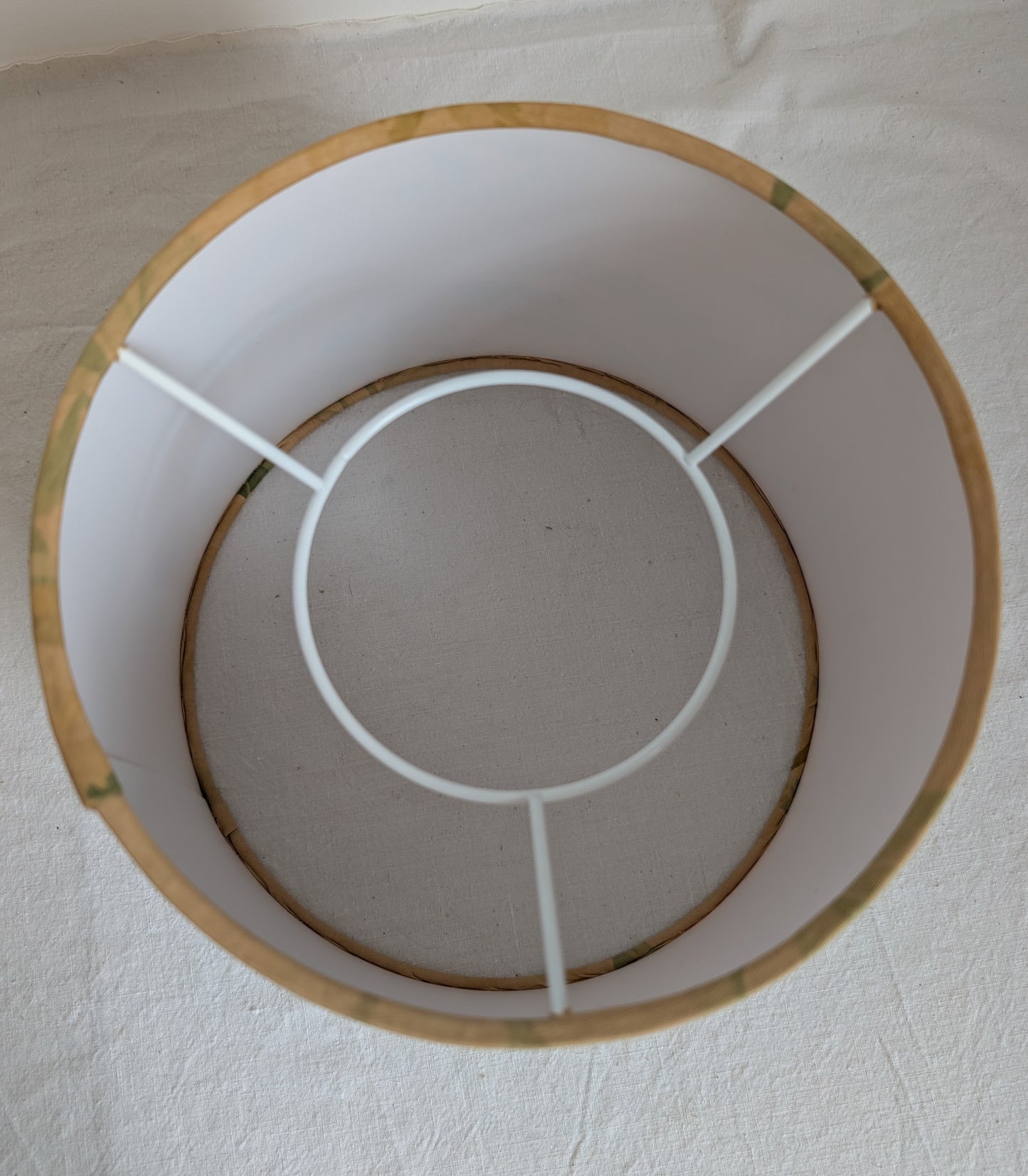 Yellow 25cm empire lampshade dyed with rhubarb root