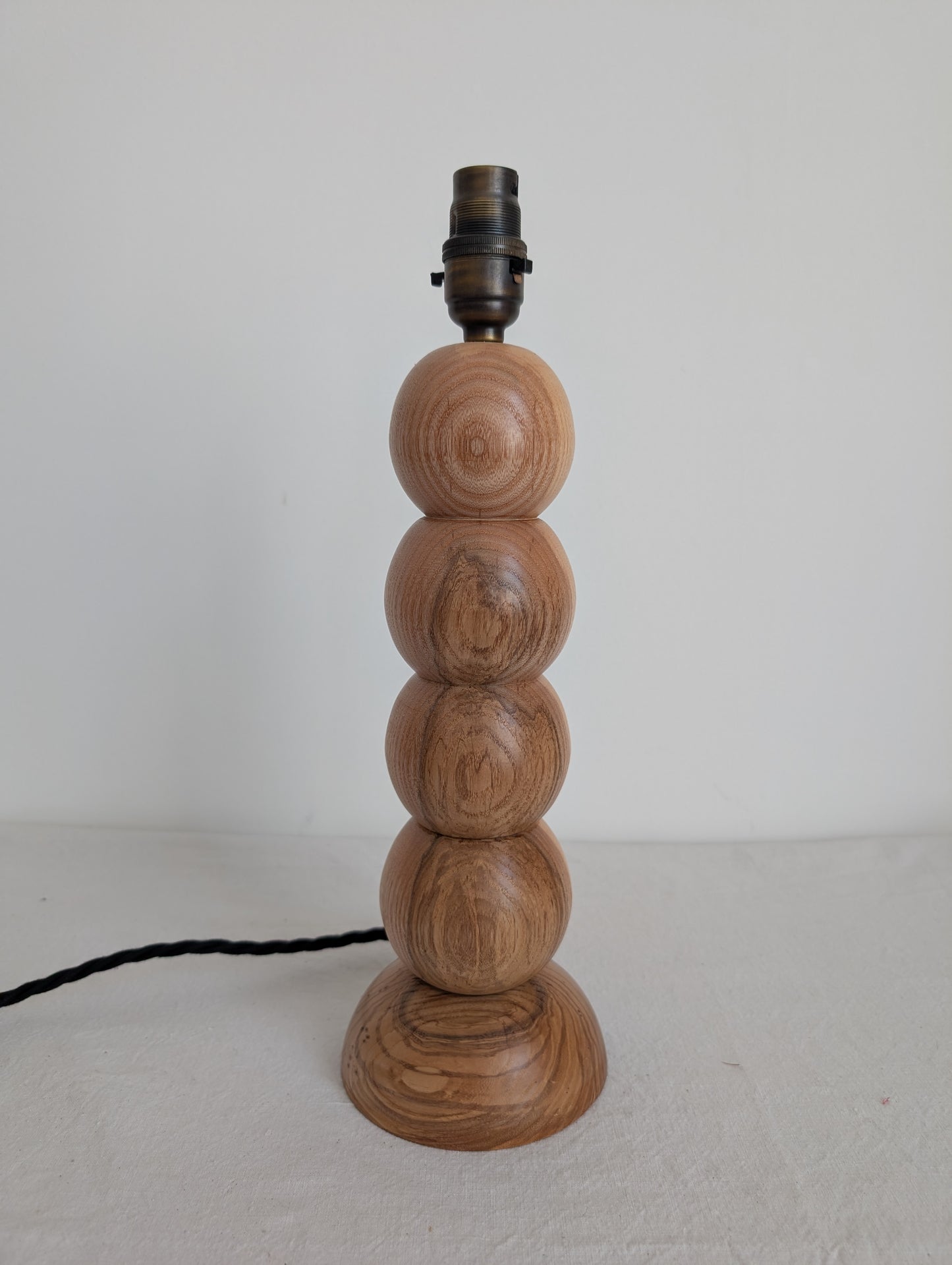Hand turned Ash bobble table lamp base