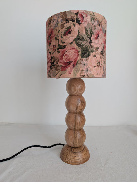 Hand turned Ash bobble table lamp base