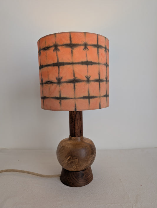 Midcentury ash and walnut lamp base
