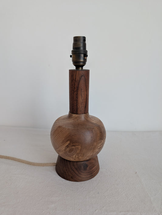 Midcentury ash and walnut lamp base