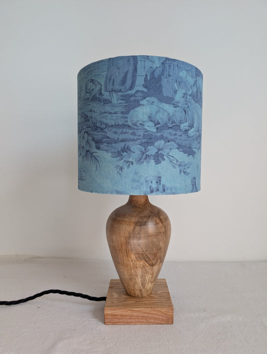 Hand turned Ash vase table lamp base