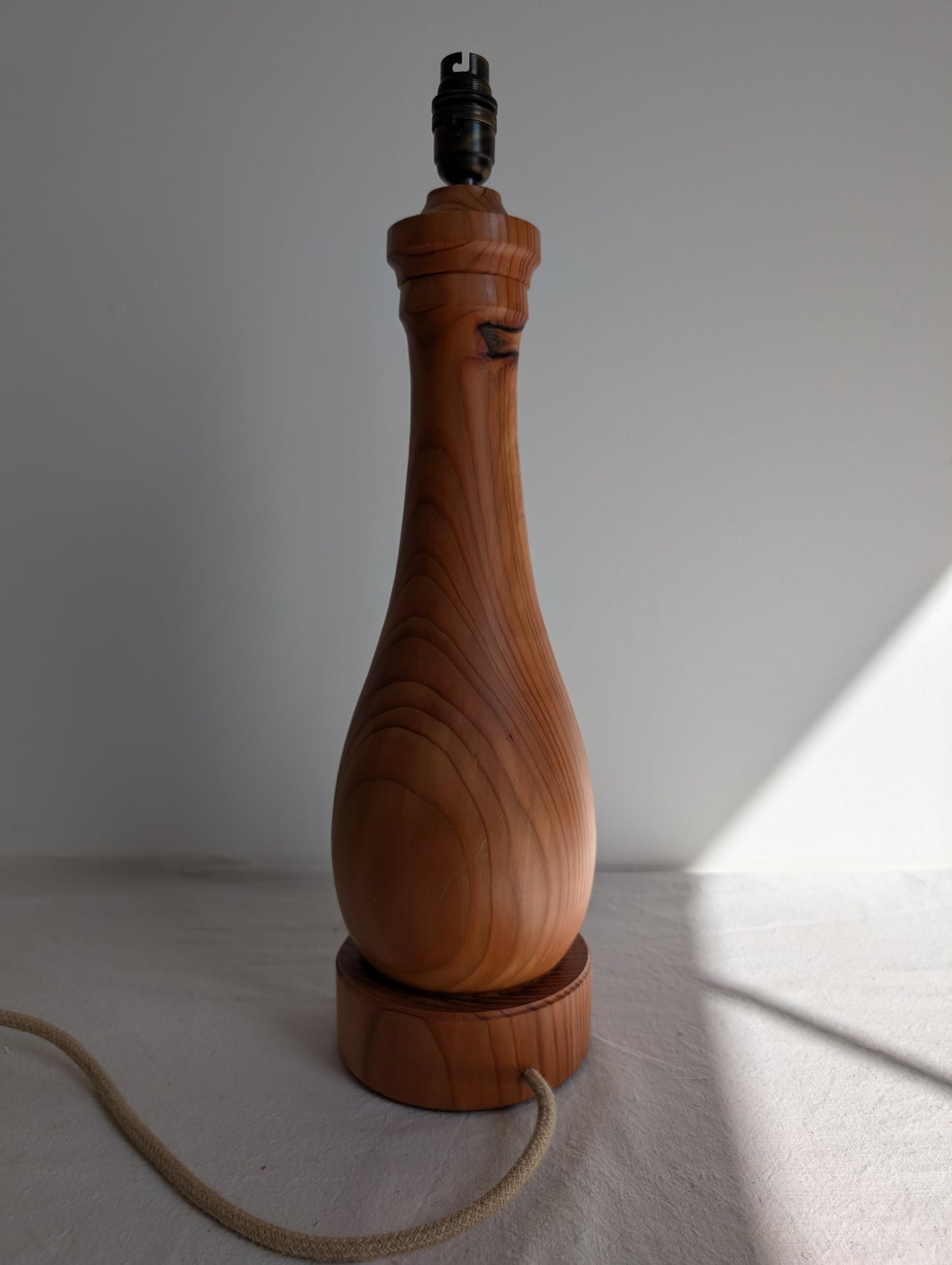 Tall Douglas Fir candlestick table lamp base