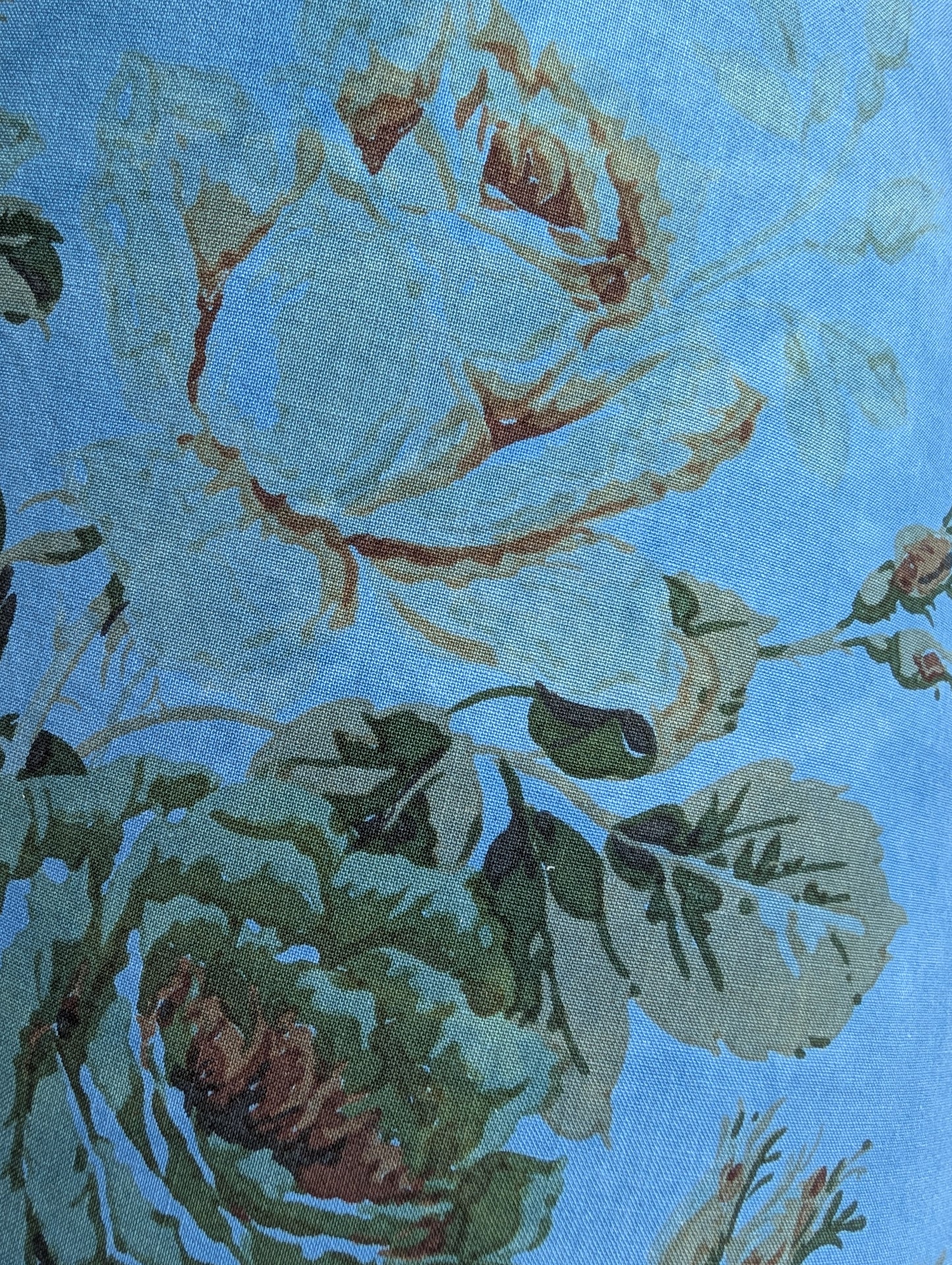 Blue vintage cotton 35cm empire lampshade dyed with indigo