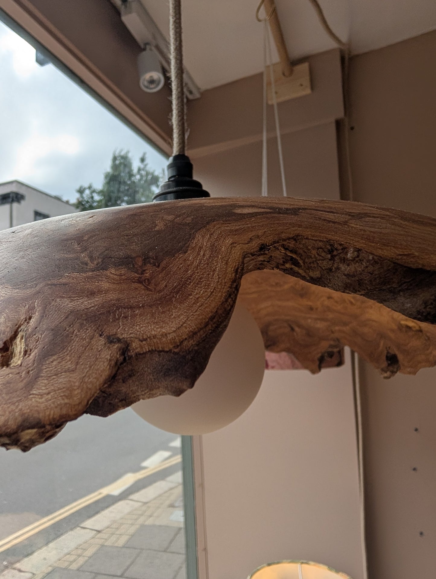 Live Edge Wooden Pendant Light