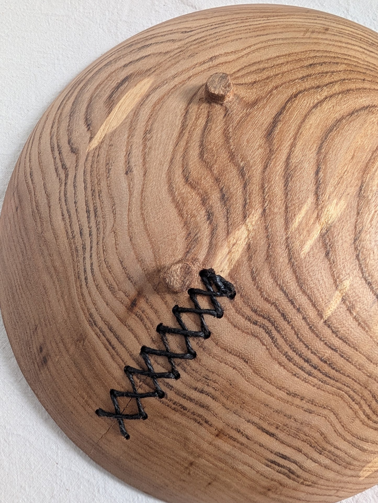 Two-legged Elm Platter with Stitching