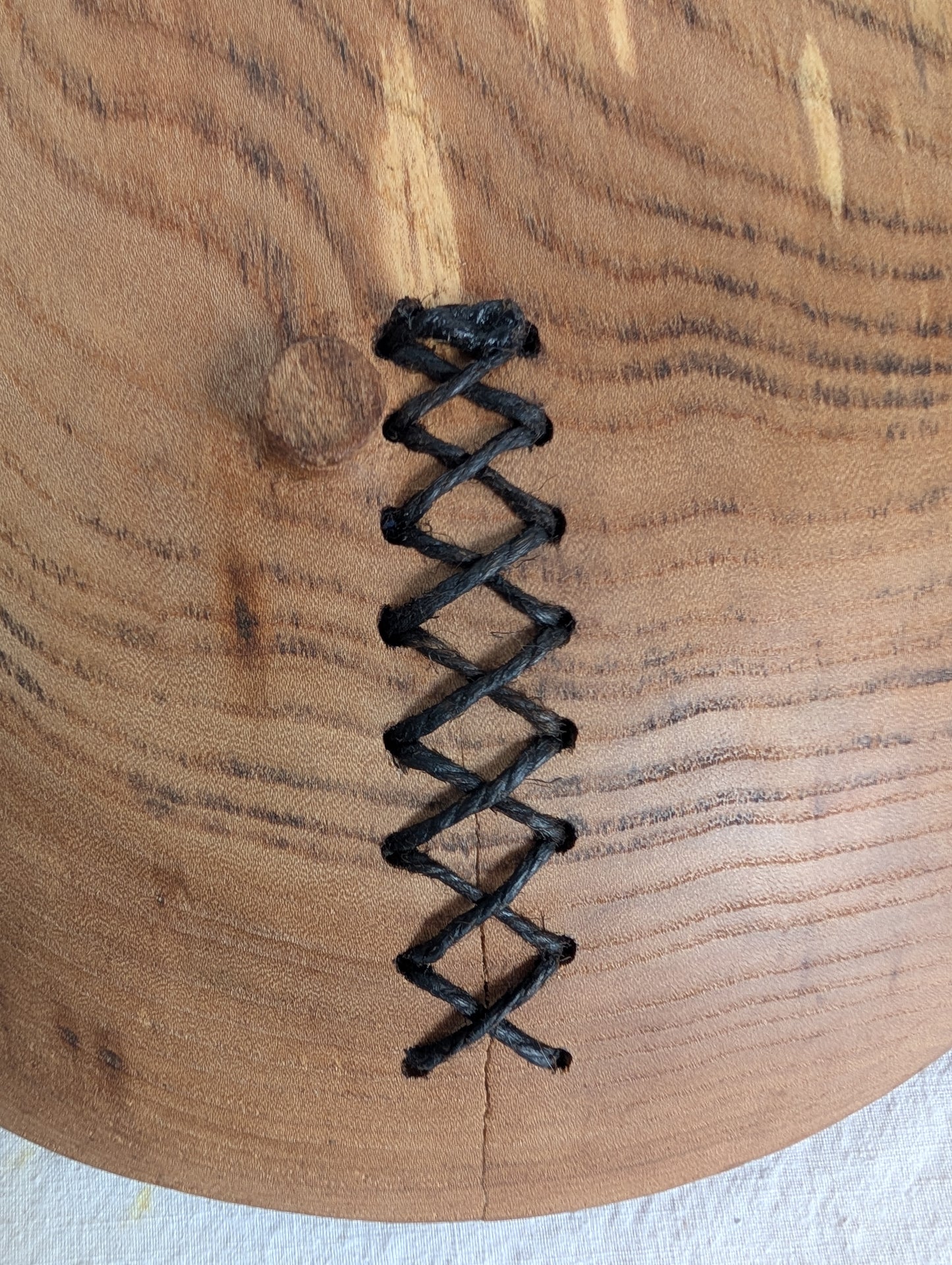 Two-legged Elm Platter with Stitching