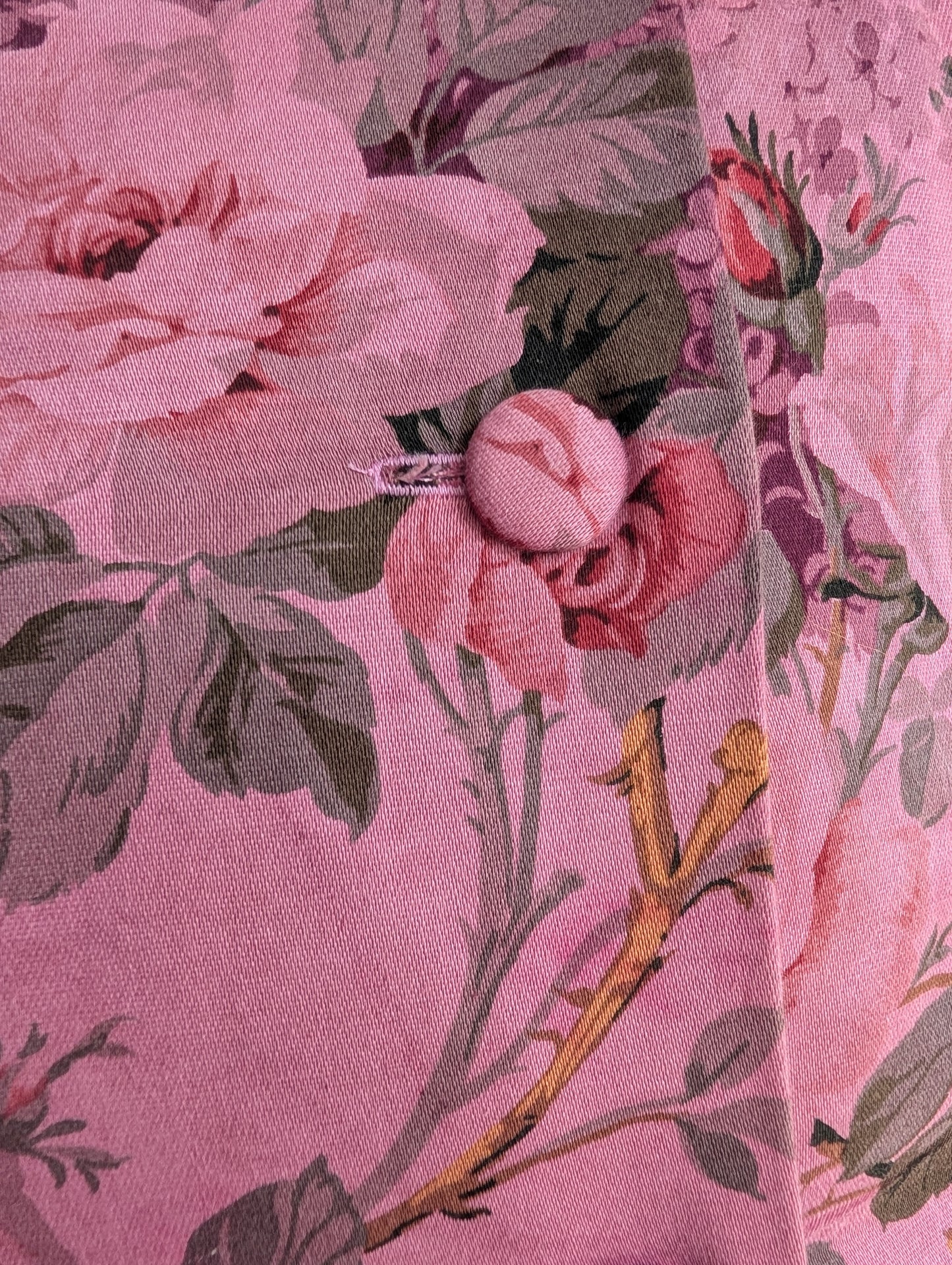 Pink Floral Cushion – Sappanwood Dyed Cotton (50cm)