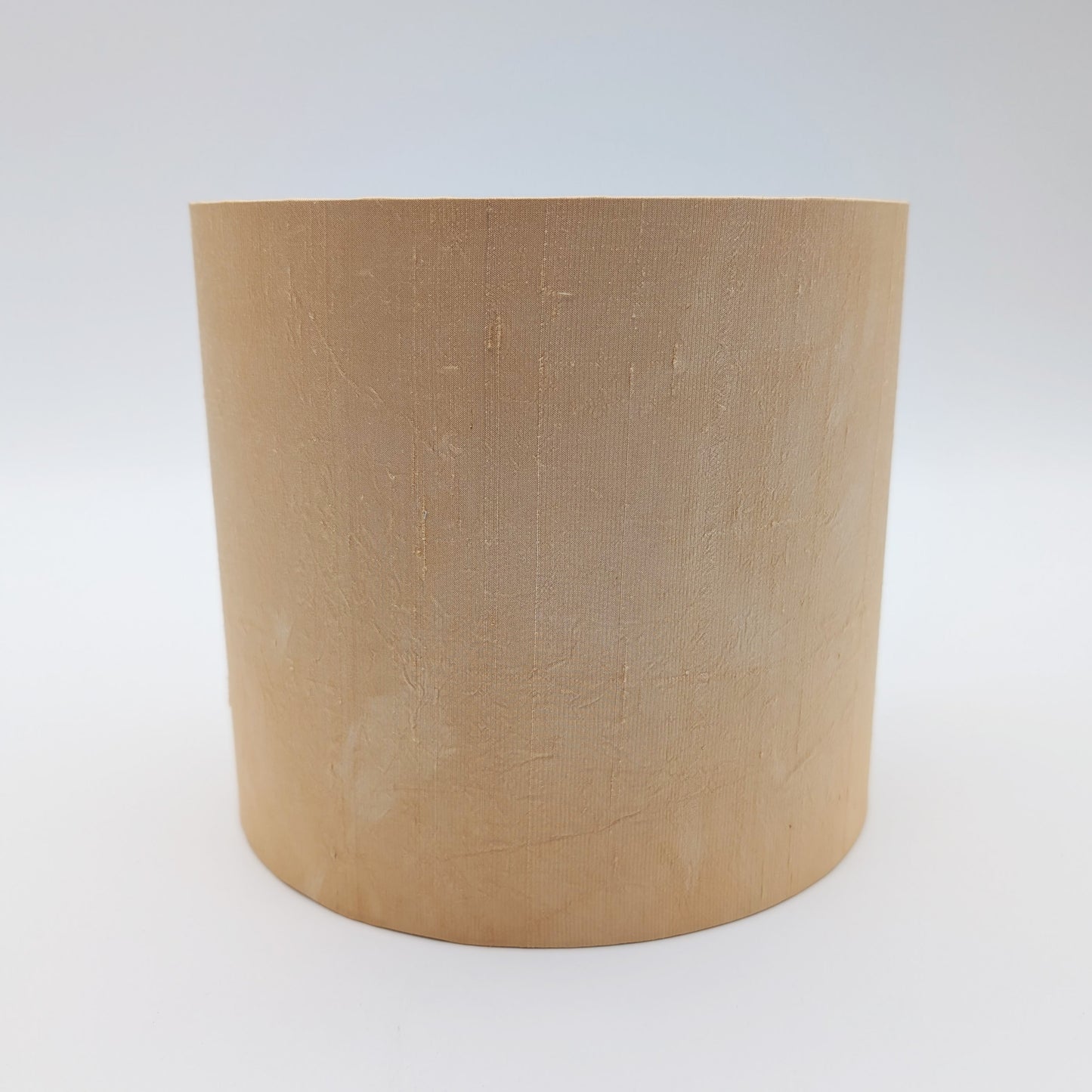 Beige silk 20cm drum lampshade dyed with dahlia flowers