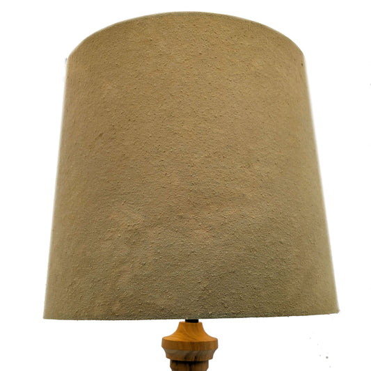 Yellow silk 30cm empire lampshade dyed with hazel leaves