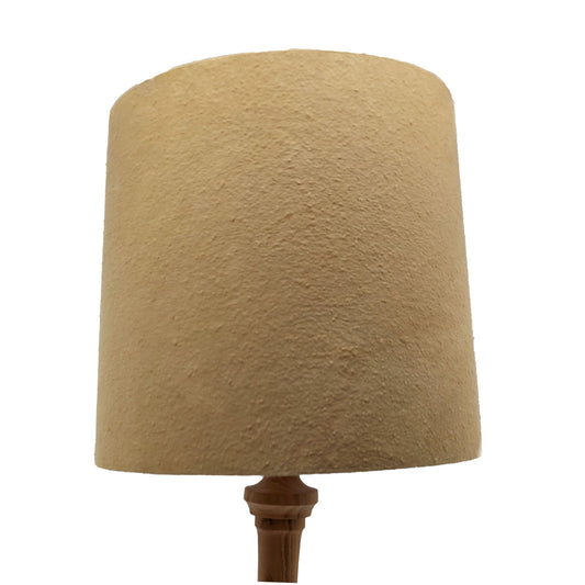 Yellow silk 30cm empire lampshade dyed with hazel leaves