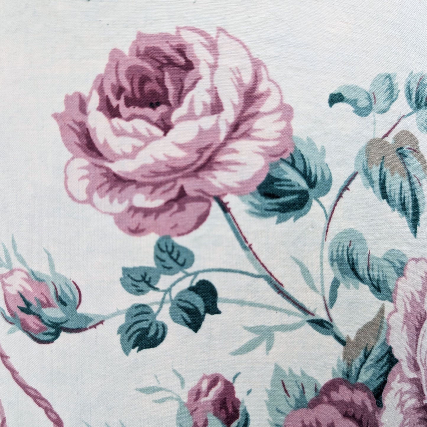 Pale green floral 30cm empire lampshade dyed with fresh indigo