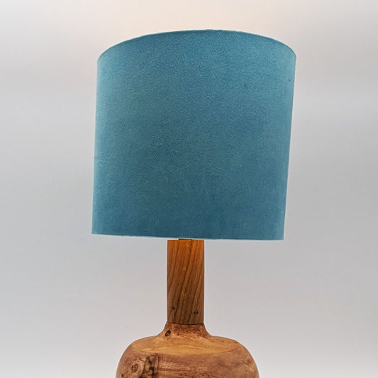 Blue 20cm drum lampshade dyed with fresh indigo