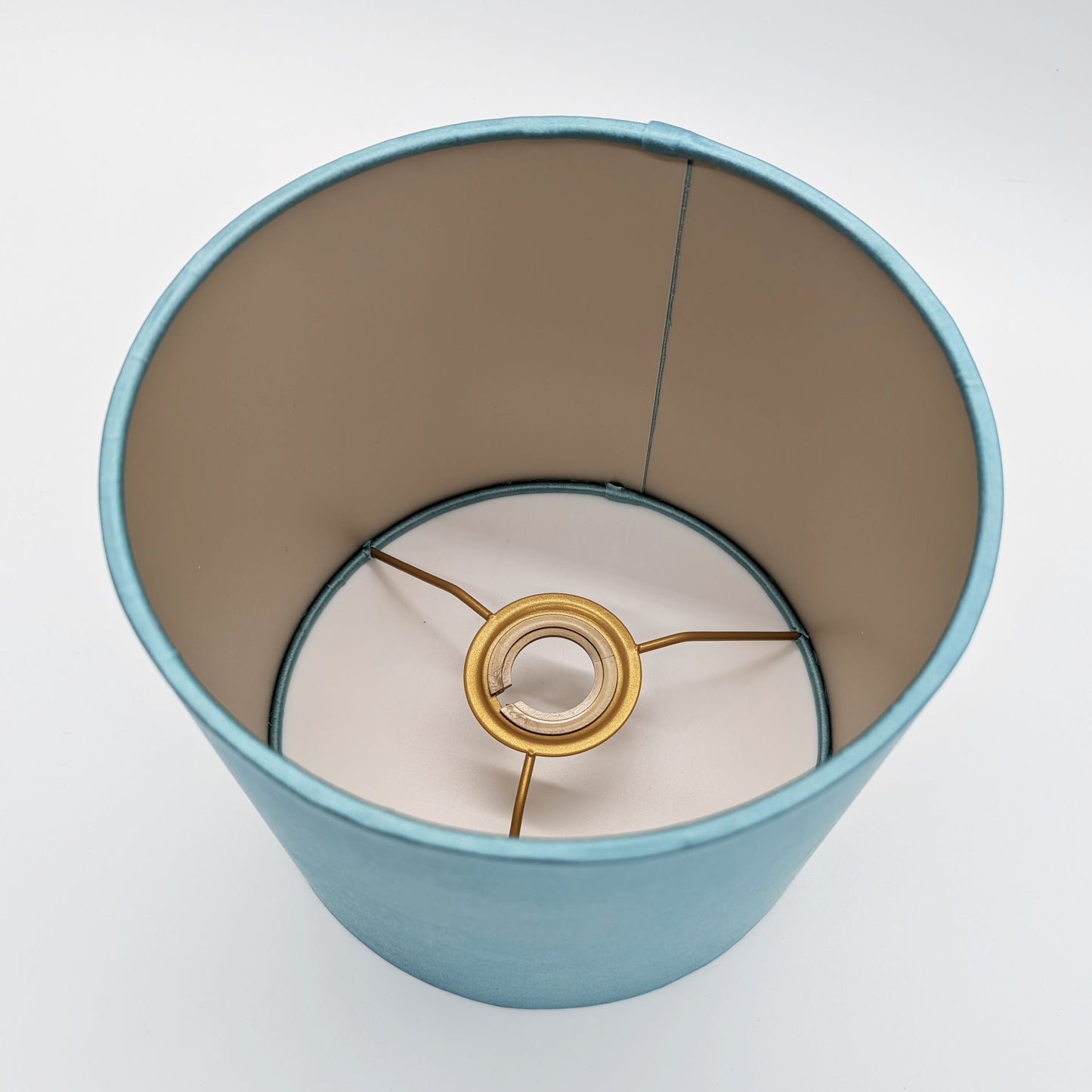 Blue 20cm drum lampshade dyed with fresh indigo