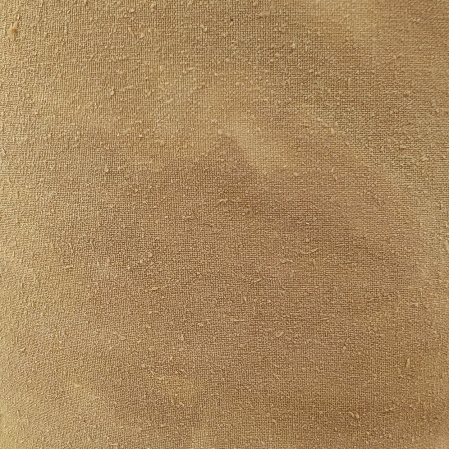 Yellow silk 20cm drum lampshade dyed with hazel leaves