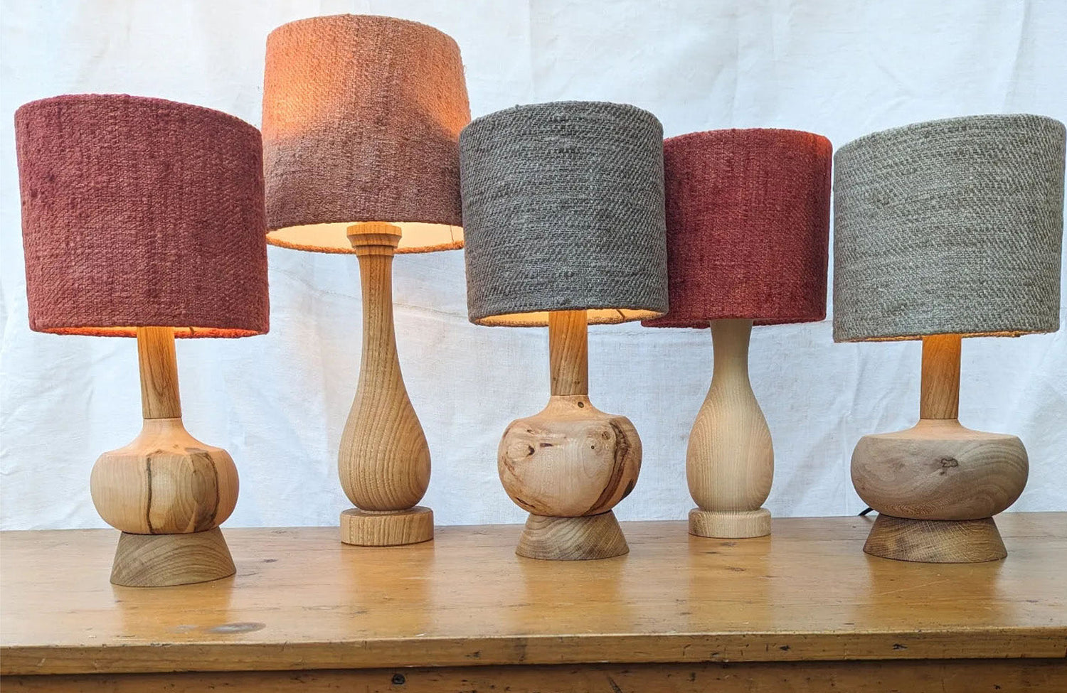 Naturally dyed lampshades