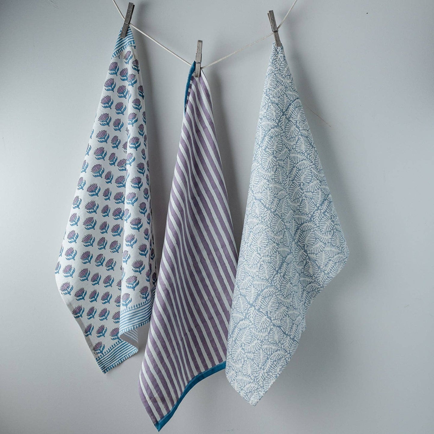 Leaf Blue tea towel