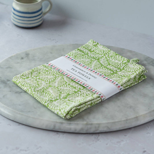 Leaf Lime tea towel