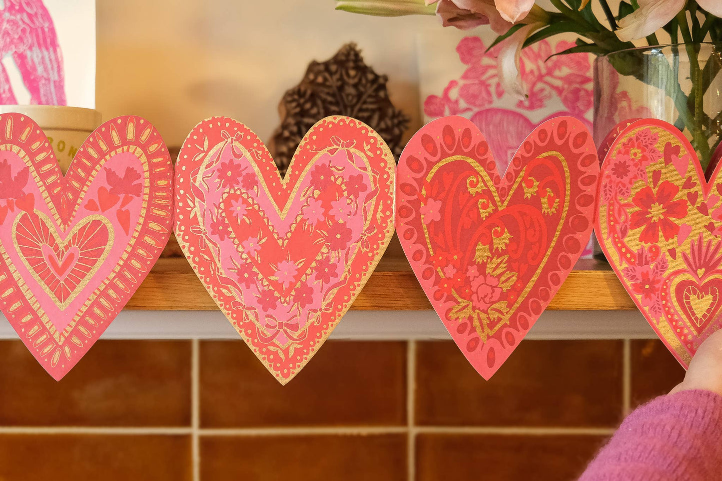 Hearts Concertina Garland
