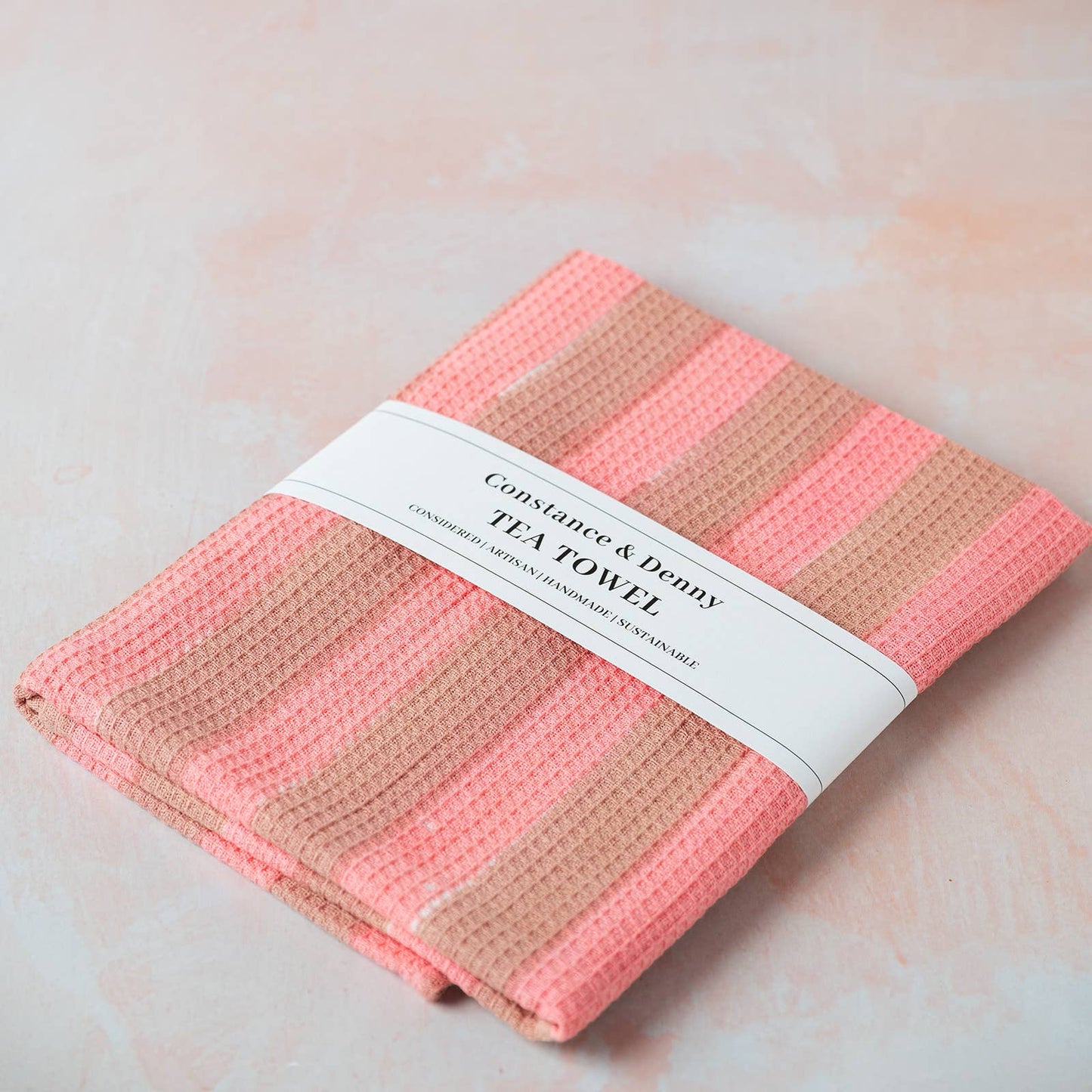 Wide Stripe Blush tea towel
