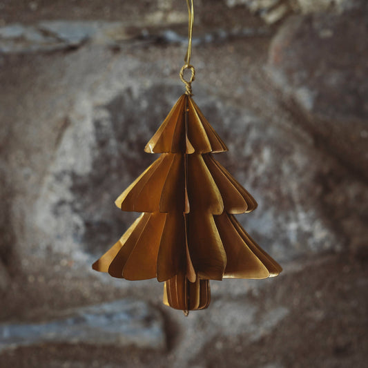 Brass Christmas Tree Hanging Decoration