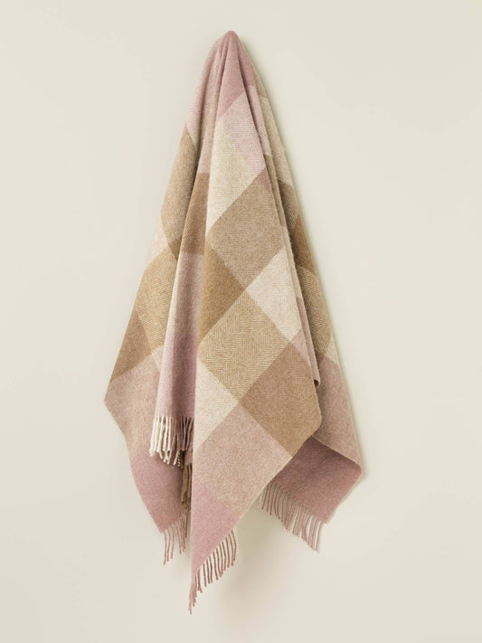British Wool Block Check Throw