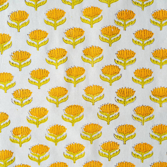 Lotus Flower Sunshine set of 6 cotton napkins