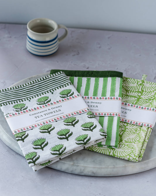 Leaf Lime tea towel