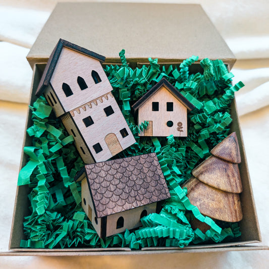 Village Houses and Tree Gift Box