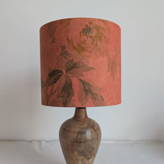 Pink 20cm drum lampshade dyed with madder